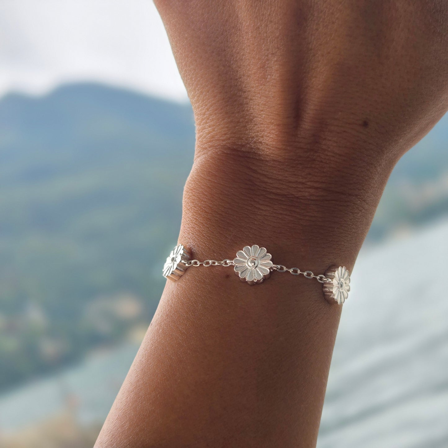 Rosette Silver Bracelet