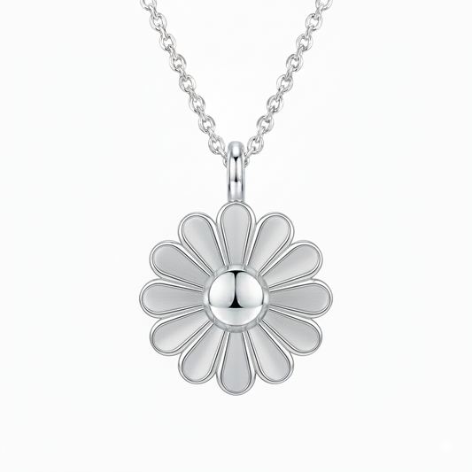 Rosette Silver Necklace