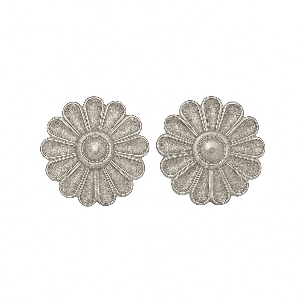Rosette Silver Stud Earrings