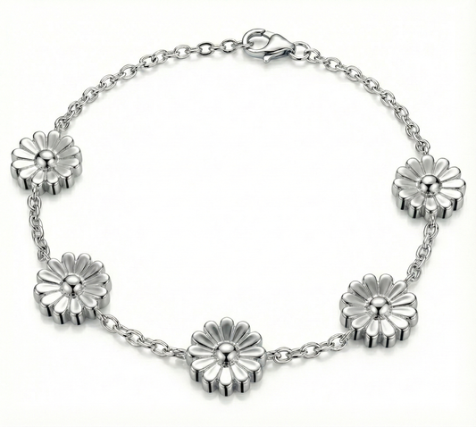 Rosette Silver Bracelet