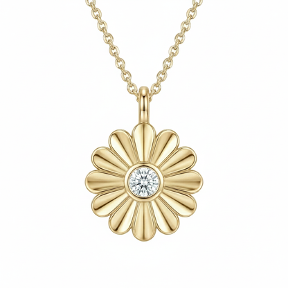 Rosette Gold Diamond Necklace