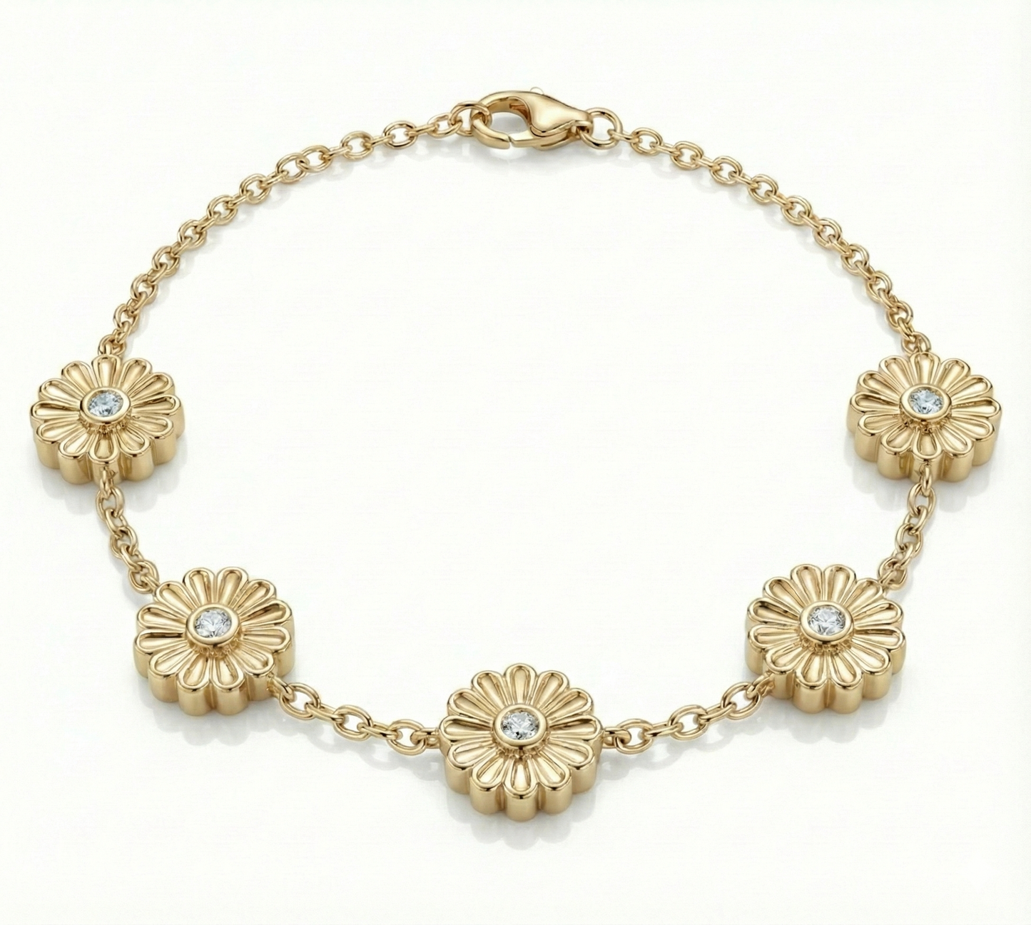 Rosette Gold Diamond Bracelet