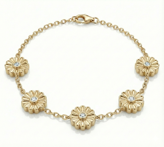 Rosette Gold Diamond Bracelet