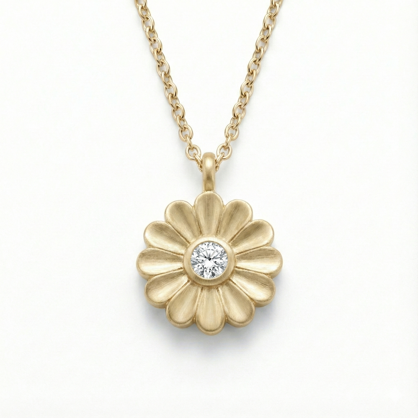 Rosette Gold Diamond Necklace
