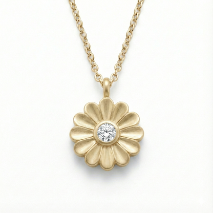 Rosette Gold Diamond Necklace