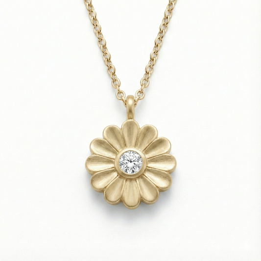 Rosette Gold Diamond Necklace