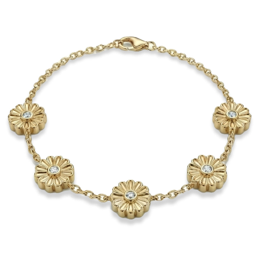 Rosette Gold Diamond Bracelet