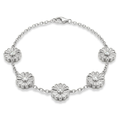 Rosette Silver Diamond Bracelet