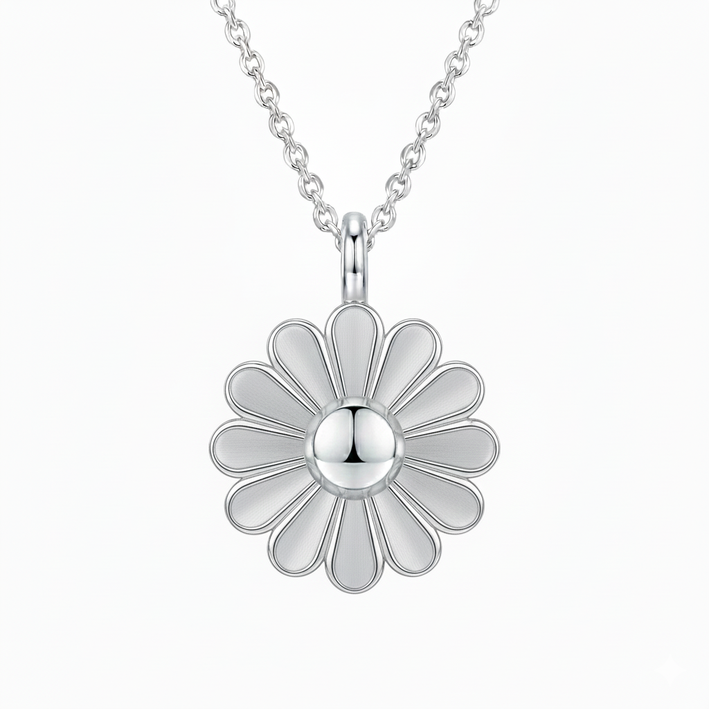 Rosette Silver Necklace