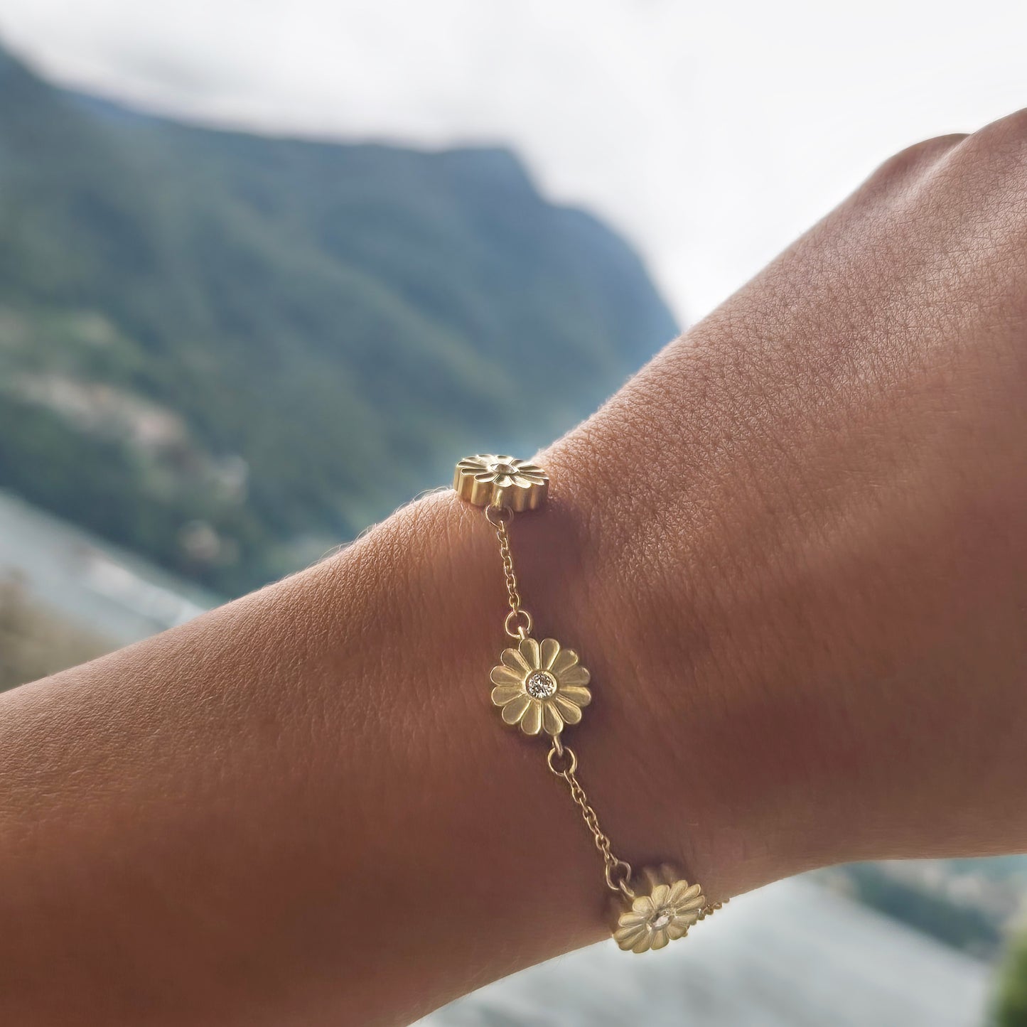 Rosette Gold Diamond Bracelet