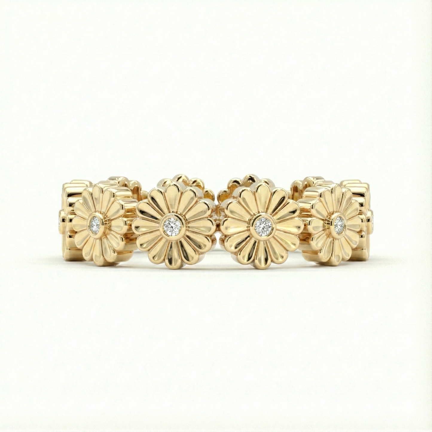 Rosette Gold Diamond Ring