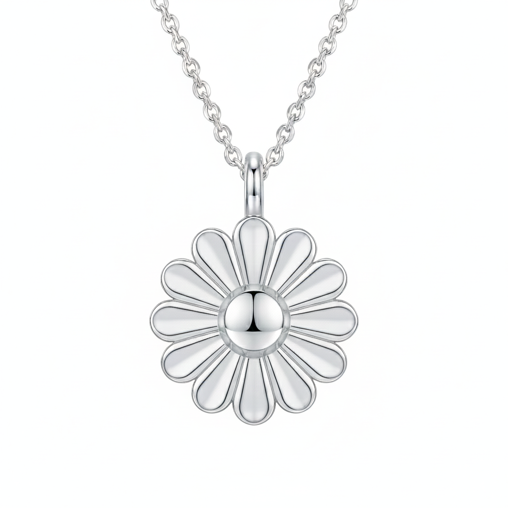 Rosette Silver Necklace