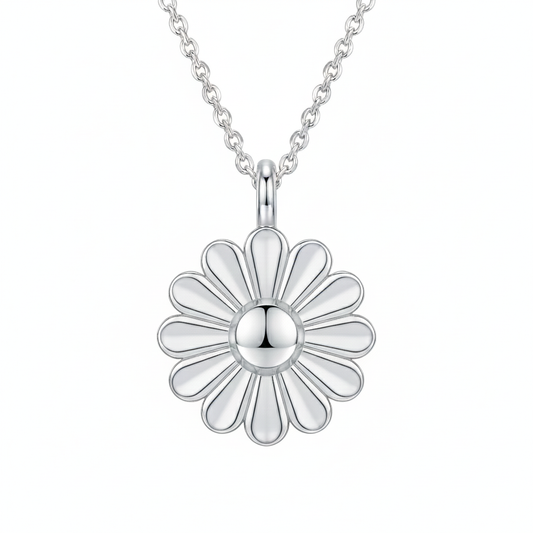 Rosette Silver Necklace